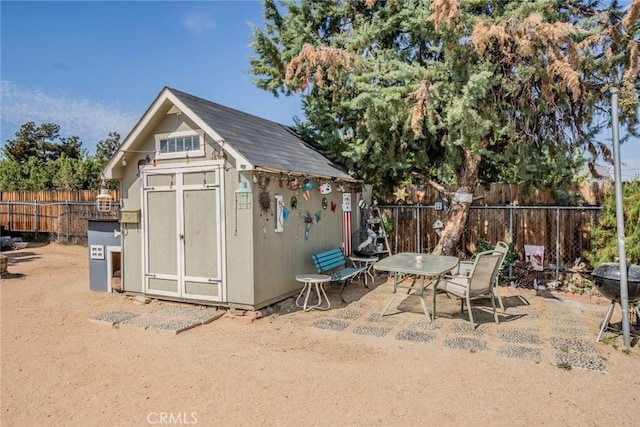 7120 Lyons Ave, Hesperia, CA 92345 - view of shed with a fenced backyard