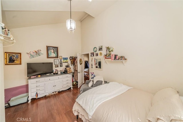 7120 Lyons Ave, Hesperia, CA 92345 - bedroom with wood finished floors and lofted ceiling