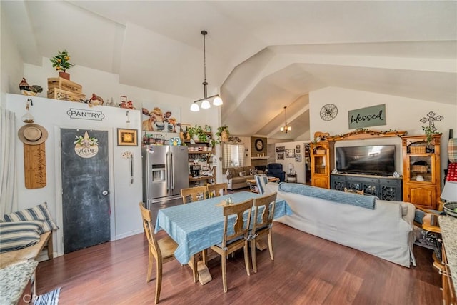 7120 Lyons Ave, Hesperia, CA 92345 - dining room with wood finished floors and vaulted ceiling