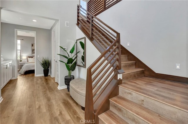 137 Lavender, Lake Forest, CA 92630 - staircase featuring recessed lighting, baseboards, visible vents, and wood finished floors
