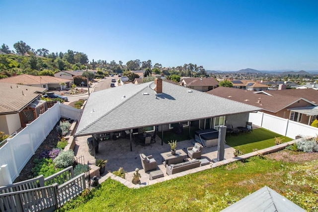aerial view featuring a residential view