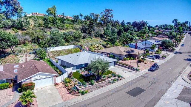 drone / aerial view with a residential view