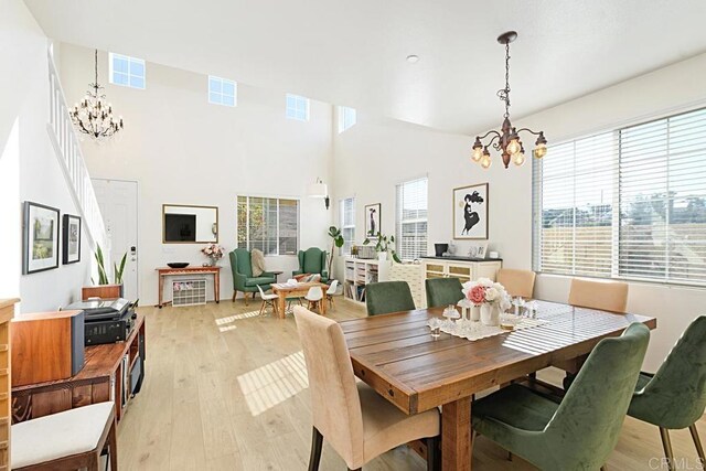 3524 Lone Pine Ln, San Marcos, CA 92078 - dining area featuring a chandelier, light wood-style flooring, and visible vents