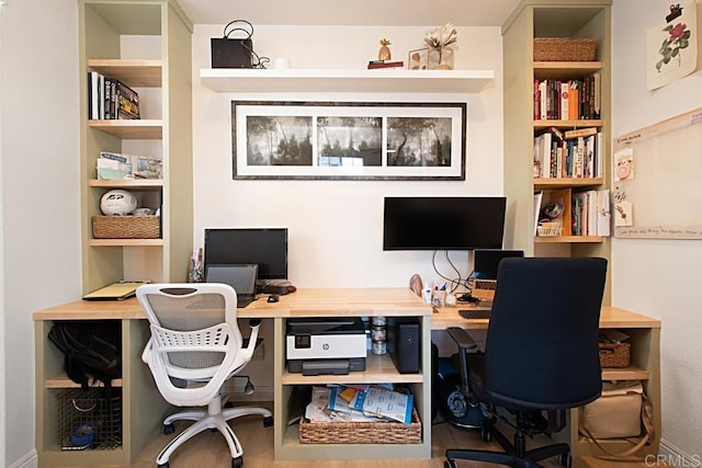 3524 Lone Pine Ln, San Marcos, CA 92078 - office area with built in shelves and wood finished floors