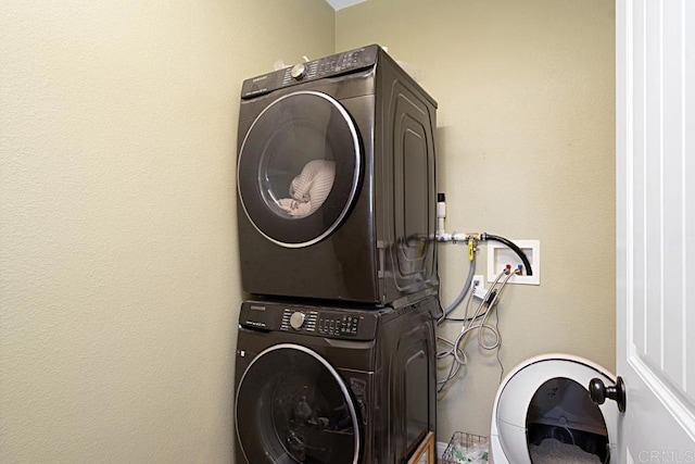 3524 Lone Pine Ln, San Marcos, CA 92078 - washroom with stacked washer and dryer and laundry area