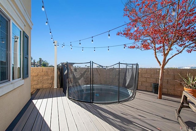 3524 Lone Pine Ln, San Marcos, CA 92078 - deck with a fenced backyard and a trampoline