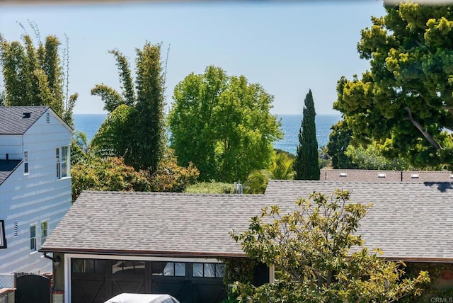 exterior space featuring a water view