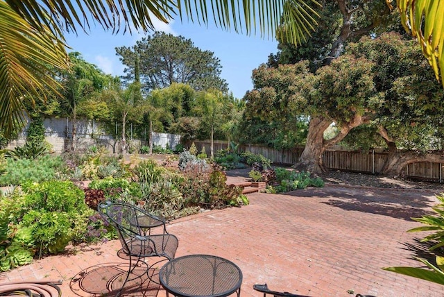 view of patio featuring a fenced backyard