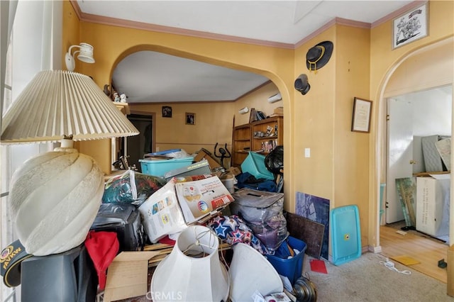 20780 Calle Rocio, Temecula, CA 92590 - miscellaneous room with arched walkways and ornamental molding