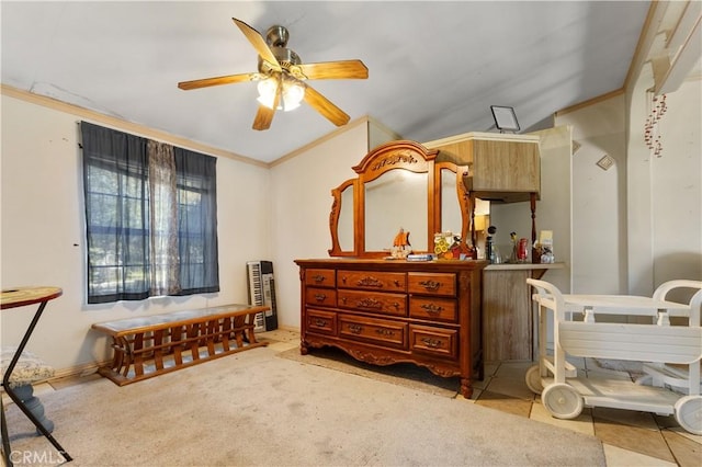20780 Calle Rocio, Temecula, CA 92590 - bedroom with ornamental molding, carpet, and a ceiling fan
