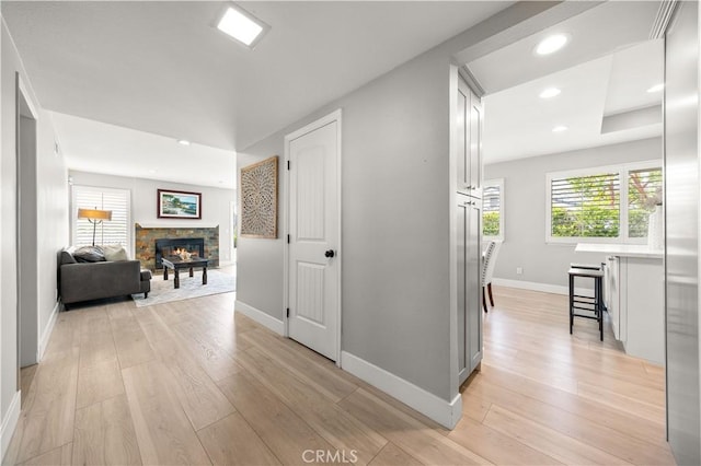 24052 Estacia Ave, Laguna Niguel, CA 92677 - corridor featuring recessed lighting, baseboards, and light wood finished floors