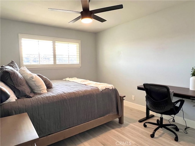 24052 Estacia Ave, Laguna Niguel, CA 92677 - bedroom with a ceiling fan, baseboards, and light wood finished floors