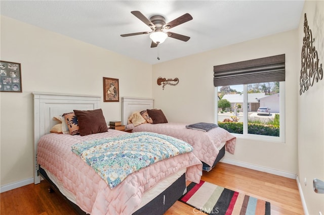 1316 Via Ln, Ranchita, San Marcos, CA 92069 - bedroom featuring baseboards, a ceiling fan, and wood finished floors