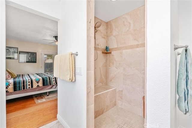 1316 Via Ln, Ranchita, San Marcos, CA 92069 - ensuite bathroom with a ceiling fan, ensuite bath, and a tile shower