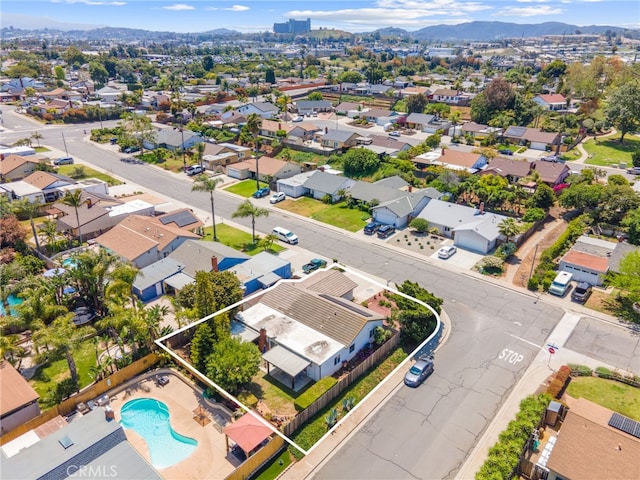 1316 Via Ln, Ranchita, San Marcos, CA 92069 - bird's eye view featuring a residential view and a mountain view