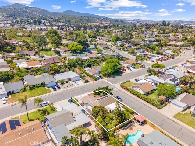 1316 Via Ln, Ranchita, San Marcos, CA 92069 - aerial view with a mountain view and a residential view