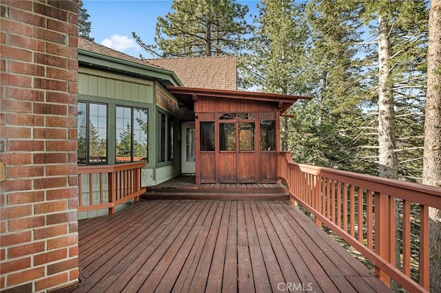 32424 Snowshoe Ln, Running Springs, CA 92382 - view of wooden terrace