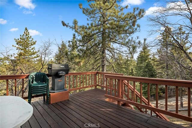 32424 Snowshoe Ln, Running Springs, CA 92382 - view of wooden deck