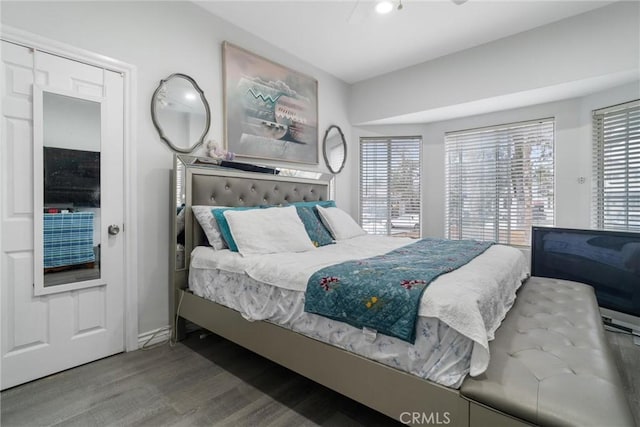 bedroom featuring wood finished floors