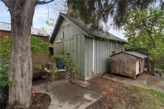 view of shed
