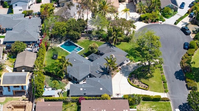 drone / aerial view with a residential view
