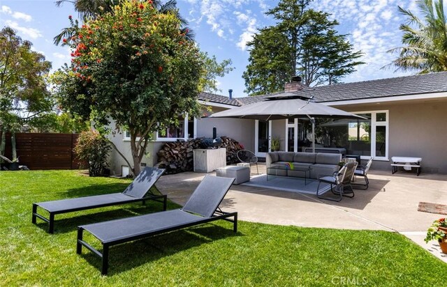2516 Vista Baya, Newport Beach, CA 92660 - exterior space featuring a yard, fence, a patio, and outdoor lounge area
