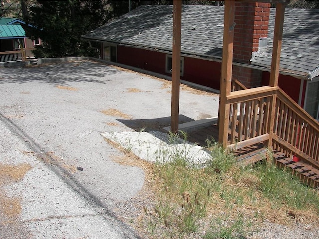 view of patio / terrace featuring stairway