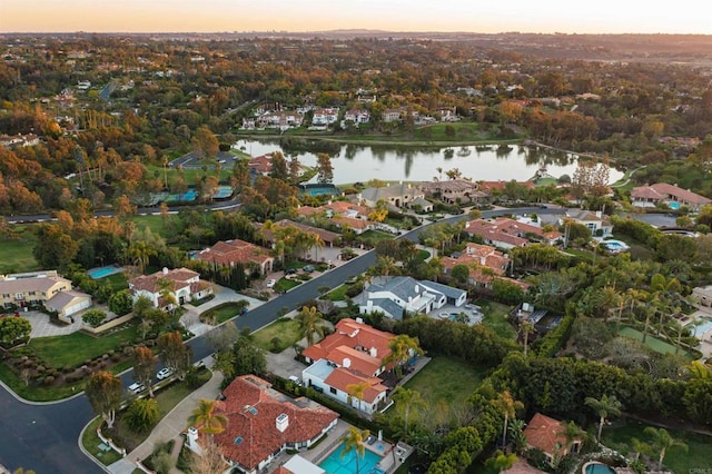 17182 Camino Acampo, Rancho Santa Fe, CA 92067 - aerial view at dusk with a water view and a residential view