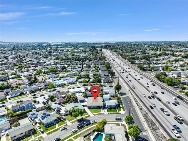 aerial view with a residential view