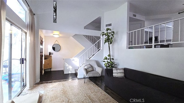 1921 Glenoaks Blvd Unit 196, San Fernando, CA 91340 - living area with stairway and a high ceiling