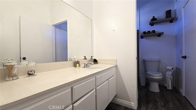1921 Glenoaks Blvd Unit 196, San Fernando, CA 91340 - bathroom with toilet, wood finished floors, and vanity
