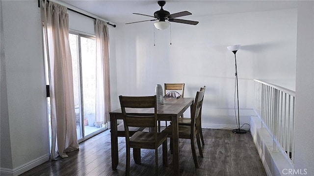 1921 Glenoaks Blvd Unit 196, San Fernando, CA 91340 - dining room featuring wood finished floors and a ceiling fan