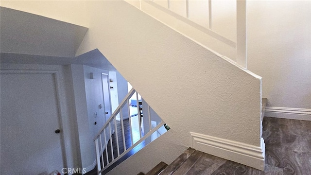 1921 Glenoaks Blvd Unit 196, San Fernando, CA 91340 - stairway with a textured wall and wood finished floors