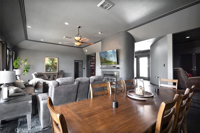 13784 Choco Rd, Apple Valley, CA 92307 - dining space featuring ceiling fan and recessed lighting