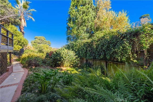 view of yard with fence