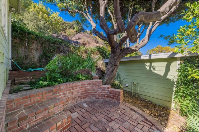 view of patio featuring a fenced backyard
