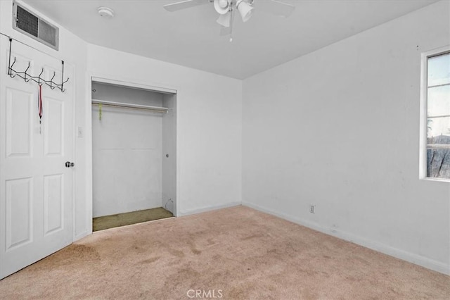 4185 E Turner Ave, Fresno, CA 93702 - unfurnished bedroom featuring baseboards, visible vents, carpet, and a closet
