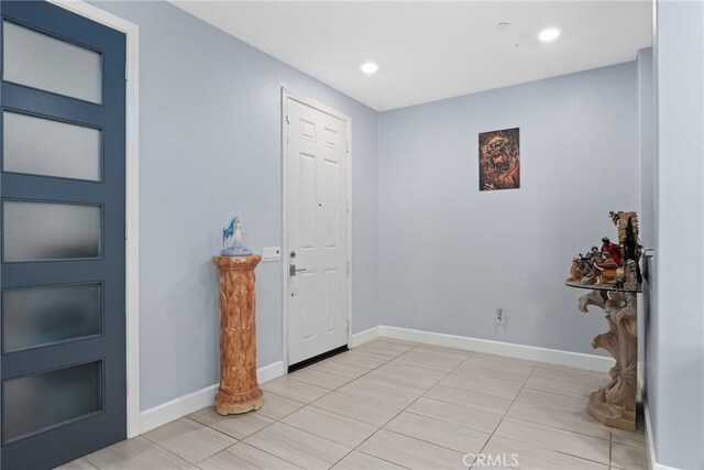 19183 Bension Dr, Saugus, CA 91350 - foyer entrance featuring light tile patterned flooring and recessed lighting