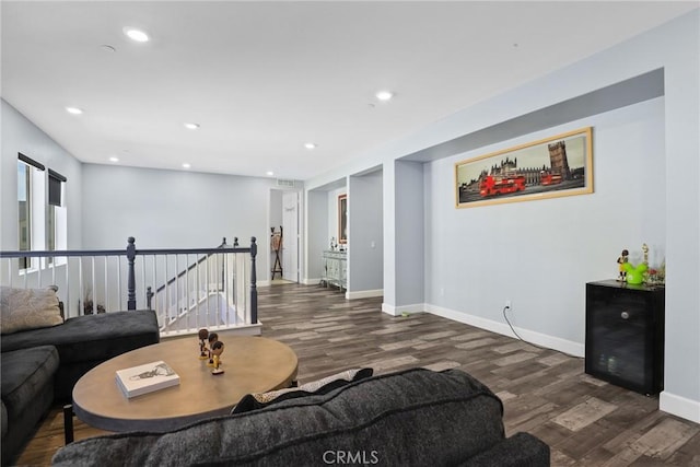 19183 Bension Dr, Saugus, CA 91350 - living room featuring wood finished floors and recessed lighting