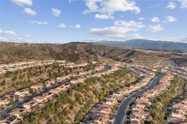 bird's eye view with a residential view and a mountain view
