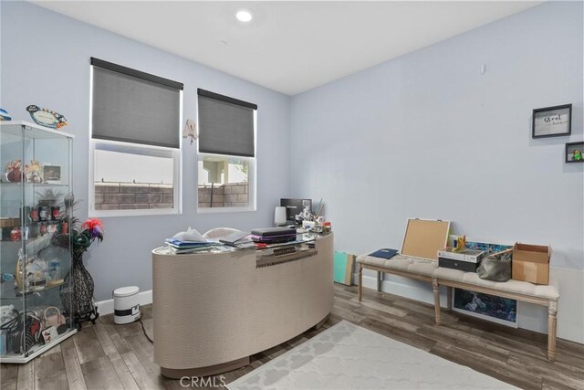 19183 Bension Dr, Saugus, CA 91350 - office with wood finished floors and recessed lighting