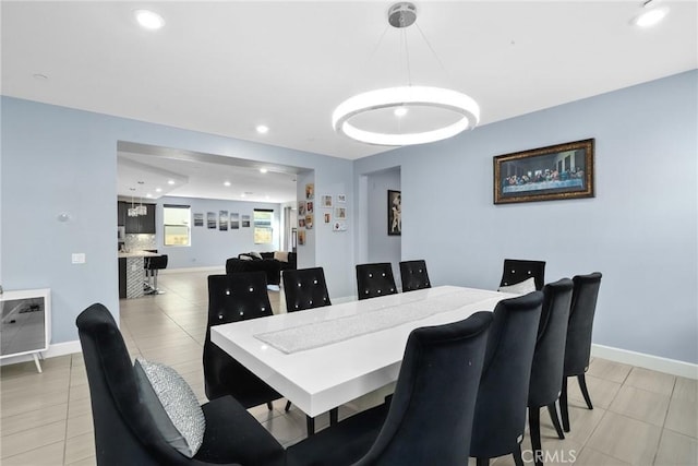 19183 Bension Dr, Saugus, CA 91350 - dining area with light tile patterned floors and recessed lighting