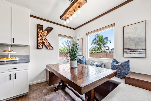 6222 Shawnee Rd, Westminster, CA 92683 - dining space with ornamental molding and baseboards