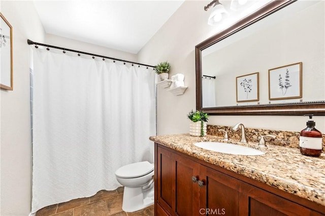 6222 Shawnee Rd, Westminster, CA 92683 - full bathroom featuring toilet, vanity, and a shower with curtain