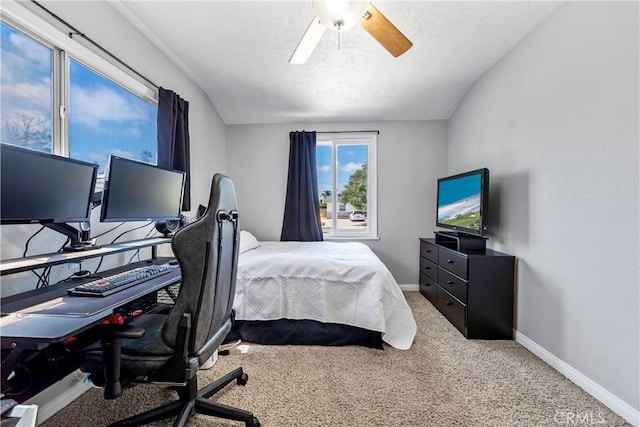6222 Shawnee Rd, Westminster, CA 92683 - bedroom featuring carpet flooring, an office area, baseboards, and a ceiling fan