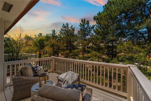 27 Birdie Ln, Coto De Caza, CA 92679 - deck at dusk with an outdoor hangout area