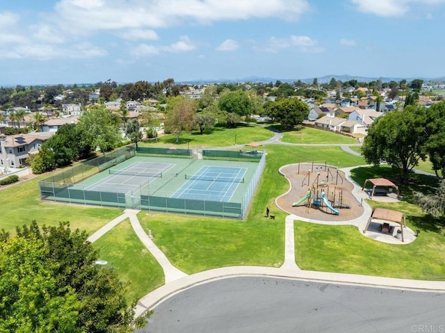 aerial view featuring a residential view