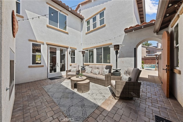 31768 Bottle Brush St, Winchester, CA 92596 - view of patio / terrace with outdoor lounge area and french doors