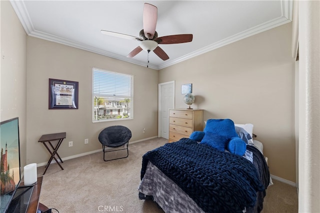 31768 Bottle Brush St, Winchester, CA 92596 - carpeted bedroom featuring baseboards, ornamental molding, and a ceiling fan