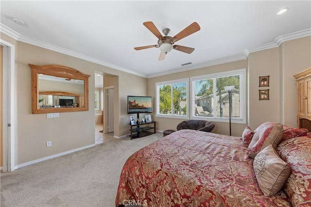 31768 Bottle Brush St, Winchester, CA 92596 - bedroom featuring carpet flooring, crown molding, visible vents, and baseboards